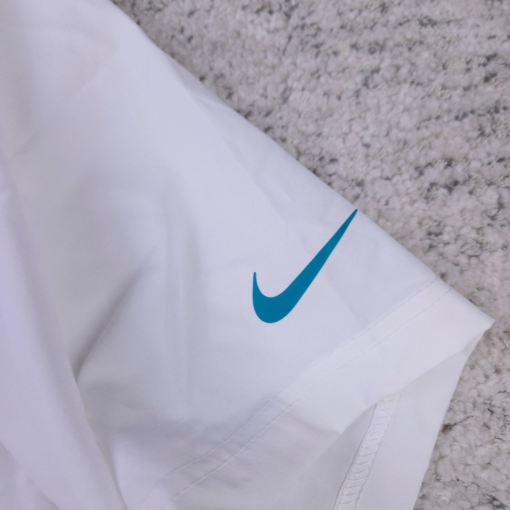 Miami Dolphins Team Issued Polo Shirt Mens Large Nike On Field White Dri Fit GUC - Picture 6 of 12